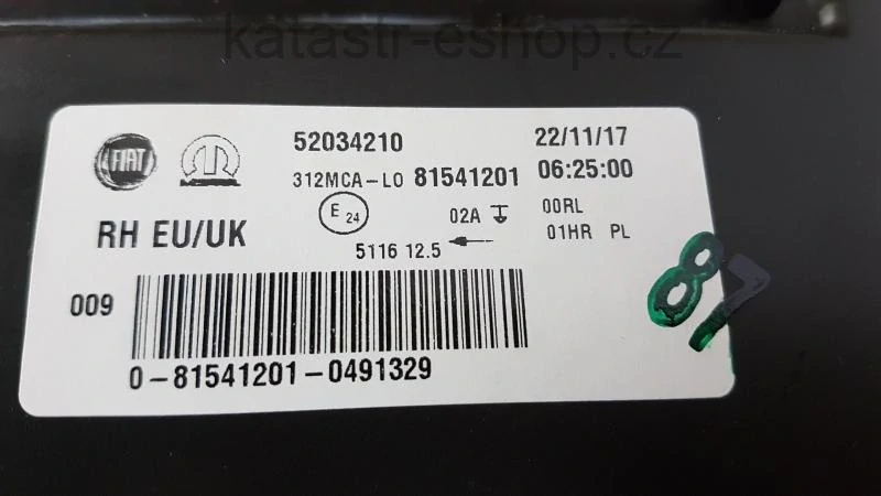 Mlhovka Fiat 500 pravá , original FIAT, ORIGINÁLNÍ DÍL 52034210, dodání 6-10dní