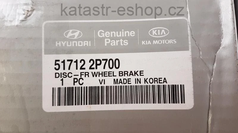 Přední kotouče HYUNDAI/KIA 517122P700, Nový originální díl, odeslání 4-8dní, cena za kus