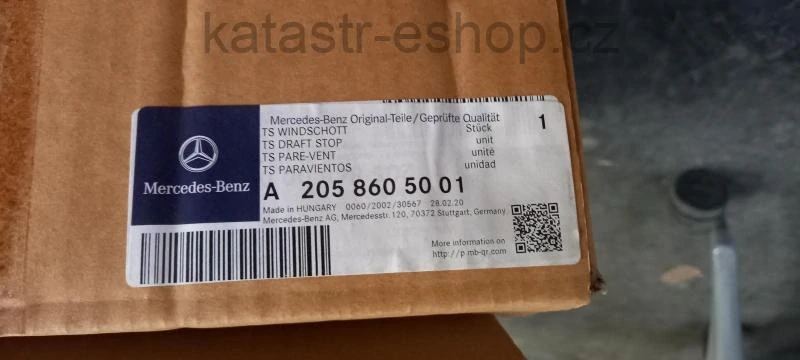 Větrná clona proti větru, deflektor větru, A2058605001 MERCEDES-BENZ, Nový originální díl, dodání 6-10dní