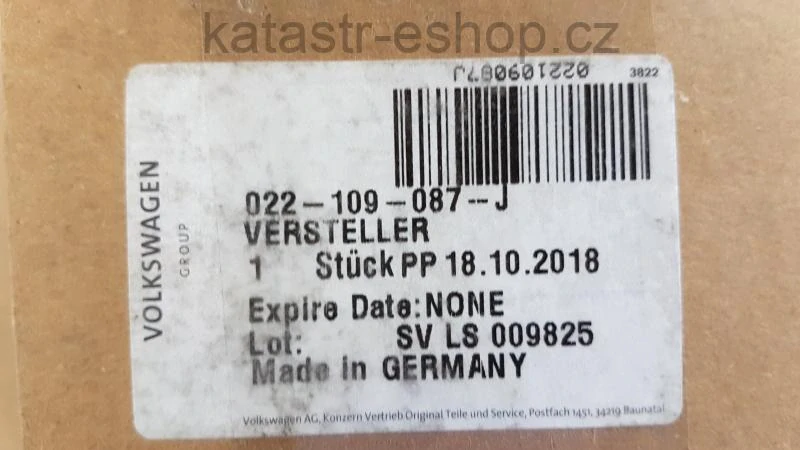 VW, Audi, Seat, 022109087J, Ozubené kolo, vačkový hřídel, Nový originální díl, dodání 6-10dní
